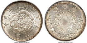 Meiji Yen Year 3 (1870) MS65 PCGS, Osaka mint, KM-Y5.1, JNDA 01-9. Type 1 with border. A lovely contrast takes shape between the icy fields and the ru...