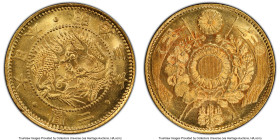 Meiji gold 2 Yen Year 3 (1870) MS66 PCGS, KM-Y10, JNDA 01-4, Fr-48. An enigmatic red tone washes over the skillfully rendered reverse devices while th...