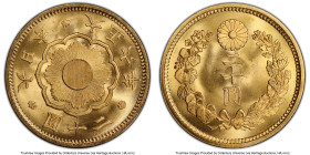 Taisho gold 20 Yen Year 6 (1917) MS66 PCGS, Osaka mint, KM-Y40.2, JNDA 01-6, Fr-53. Alluringly proportional in its composition and overflowing with sa...