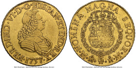 Ferdinand VI gold 8 Escudos 1757 Mo-MM XF40 NGC, Mexico City mint, KM152, Cal-793. Well struck and showing minor high-point wear to the antique-gold t...