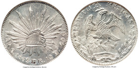 Republic 8 Reales 1862 O-FR MS65 NGC, Oaxaca mint, KM377.11, DP-Oa07. Deserving of its lofty Gem assignment and correspondingly in demand at this leve...