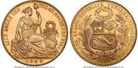 Republic gold 100 Soles 1959 MS64 NGC, Lima mint, KM231, Fr-78. Seated Liberty type. HID09801242017 © 2024 Heritage Auctions | All Rights Reserved www...