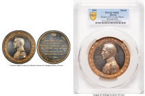 "Konstantin Nikolaevich 25th Annivesary of Command" silver Specimen Medal 1856 SP62 PCGS, Diakov-657.1. 79mm. By P. Brusnitsyn. Struck in celebration ...