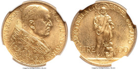 Pius XI gold 100 Lire Anno XVI (1937) MS67 NGC, KM10, Fr-285. Mintage: 2,000. A popular Vatican issue, featured here with a rare date for the type and...