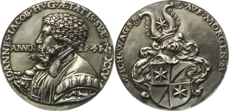 Augsburg 
Stadt
Silber-Gussmedaille (hohl)
1541

Vs: Brustbild des Medizine...