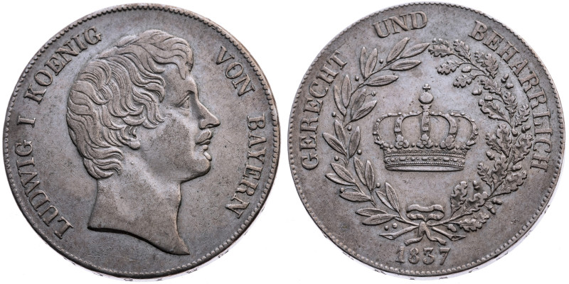 Bayern 
Königreich. Ludwig I., 1825-1848
Krontaler
1837
München

Vs: Kopf ...