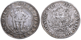 Braunschweig-Wolfenbüttel 
Herzogtum. Friedrich Ulrich, 1613-1634
Taler
1629
Goslar oder Zellerfeld

Vs: Wilder Mann stehend von vorn mit Tanne ...