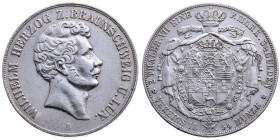 Braunschweig-Wolfenbüttel 
Herzogtum. Wilhelm, 1831-1884
Doppeltaler
1854
Braunschweig

Vs: Kopf n. r., Umschrift: "Wilhelm Herzog z. Braunschwe...