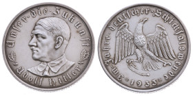 Deutschland 
Drittes Reich, 1933-1945
Silber-Medaille
1933

auf die Ernennung Adolf Hitlers zum Reichskanzler
Vs: Brustbild n. l., Umschrift
Rs...