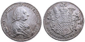 Eichstätt 
Bistum. Johann Anton III. von Zehmen, 1781-1790
Taler
1783
München

Vs: Brustbild n. r., Umschrift
Rs: Wappen

Material: Silber 
...
