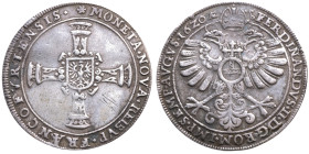 Frankfurt am Main 
Stadt
Taler
1620

Vs: Kreuz mit Stadtwappen im Zentrum, Umschrift
Rs: Gekrönter Doppeladler mit Reichsapfel auf der Brust, Um...