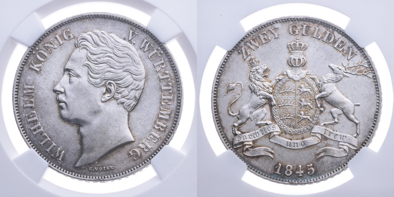 Württemberg 
Königreich. Wilhelm I., 1816-1864
Doppelgulden
1845
Stuttgart
...
