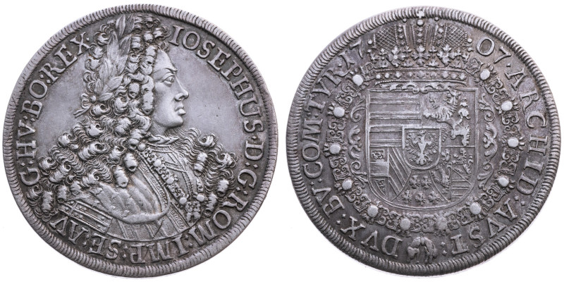 Habsburg 
Joseph I., 1705-1711
Taler
1707
Hall

Vs: Brustbild im Harnisch ...