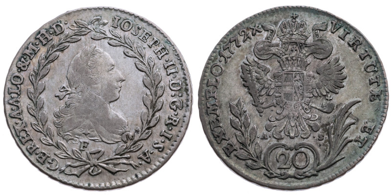 Habsburg 
Joseph II., 1765-1790
20 Kreuzer
1772
Hall

(als Mitregent)
Vs:...