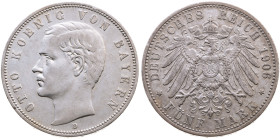 Bayern 
Königreich. Otto, 1886-1913
5 Mark
1906
München Mzz. D

Vs: Kopf des Königs Otto nach links, unten Münzstättenbuchstabe, Umschrift "OTTO...