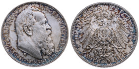 Bayern 
Königreich. Luitpold, Prinzregent, 1886-1912
2 Mark
1911
München Mzz. D

90. Geburtstag und 25. Regentschaftsjubiläum des Prinzregenten ...