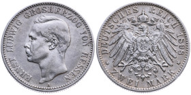 Hessen 
Großherzogtum. Ernst Ludwig, 1892-1918
2 Mark
1898
A Berlin

Vs: Kopf des Großherzogs Ernst Ludwig nach links, unten Münzstättenbuchstab...
