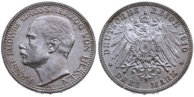 Hessen 
Großherzogtum. Ernst Ludwig, 1892-1918
3 Mark
1910
A Berlin

Vs: Kopf des Großherzogs Ernst Ludwig nach links, unten Münzstättenbuchstab...