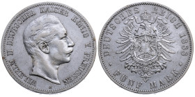 Preussen 
Königreich. Wilhelm II., 1888-1918
5 Mark
1888
A Berlin

Vs: Kopf des Kaisers Wilhelm II. nach rechts, unten Münzstättenbuchstabe, Ums...