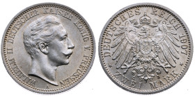 Preussen 
Königreich. Wilhelm II., 1888-1918
2 Mark
1907
A Berlin

Vs: Kopf des Kaisers Wilhelm II. nach rechts, unten Münzstättenbuchstabe, Ums...