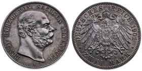 Sachsen-Altenburg 
Ernst, 1853-1908
2 Mark
1901
A Berlin

Vs: Kopf des Herzogs Ernst nach rechts, unten Münzstättenbuchstabe, Umschrift "ERNST H...