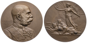 Krieg und Frieden 
Erster Weltkrieg, 1914-1918
Bronze-Medaille
1914

des Österreichischen Kriegsfürsorgeamtes auf den Kriegseintritt Österreichs...