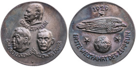 Luft- und Raumfahrt 
Luftschifffahrt
Silber-Medaille
1929

auf die Weltfahrt des Luftschiffes 'LZ 127 Graf Zeppelin'
Vs: Brustbilder von Graf Ze...