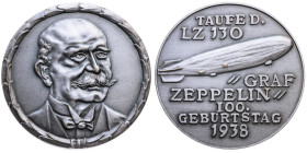 Luft- und Raumfahrt 
Luftschifffahrt
Versilberte Bronze-Medaille (Nachahmung)
1938

auf die Taufe des Luftschiffes 'LZ 130 Graf Zeppelin' und den...