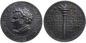 Musik 
Schubert, Franz, 1797-1828
Silber-Medaille
1928

auf den 100. Todestag des Komponisten
Vs: Brustbild n. l., Umschrift
Rs: Brennende Fack...