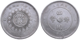 China 
Szechuan
Provinz. Puyi, Epoche Xuantong, 1908-1912
Dollar
1912

Vs: Chinesische Schrifzeichen, umgeben von 18 Ringen, oben Landesbezeichn...