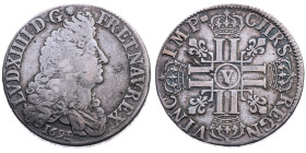 Frankreich 
Königreich. Louis XIV., 1643-1715
Ecu
1691
Y Bourges

Vs: Drapiertes Brustbild n. r., Umschrift
Rs: Acht "L" in Kreuzform, Umschrif...