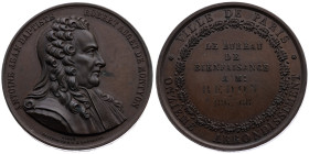 Frankreich 
Paris
Stadt
Bronze-Verdienstmedaille
o. J. (um 1860)

der Stadt Paris
Vs: Brustbild des französischen Politikers und Philantropen A...