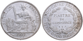 Französisch Indochina 
Französische Herrschaft, 1887-1954
Piaster
1907

Vs: Republik sitzend n.l. mit Fasces, daneben Reispflanzen und Anker
Rs:...