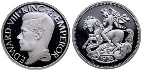 Großbritannien 
Königreich. Edward VIII., ca. 1936
Crown (Fantasie-Prägung) 
1936

Vs: Kopf n. l., Umschrift
Rs: Hl. Georg ersticht Drachen n. l...