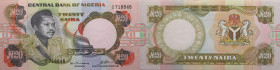 Nigeria 
20 Naira
1977-1984

Präsident M. Muhammed
Vs: Präsident M. Muhammed
Rs: Wappen

Literatur: WPM 18a
Erhaltung: Vorzüglich