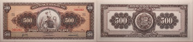 Peru 
500 Soles de Oro
1968

Vs: Sitzende Liberty ein Waffenschild haltend.
Rs: mittig Wappen, Nominal

Literatur: WPM 91
Erhaltung: Kassenfri...