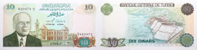Tunesien 
10 Dinar
1980-10-15
1980

Vs: Habib Bourguiba, Gebäude
Rs: Staustufe

Literatur: WPM WPM_76
Erhaltung: Kassenfrisch