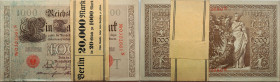 Kaiserreich 
20 x 1000 Mark
1910-04-21
1910

Vs: 20 Banknoten, fortlaufende Nummern, Originalbanderole
Rs: 

Literatur: Grabowski DEU_40c; Ros...