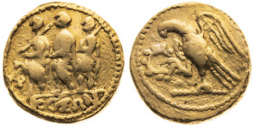 Thrakien 
Königreich
Koson, um 44 v.Chr
Stater
um 44 v. Chr.

(sogenannter 'Brutus-Aureus')
Vs: Konsul zwischen zwei Liktoren schreitend n. l.,...