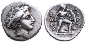 Lokris 
Opus
Triobol/Hemidrachme
um 360-350 v.Chr

Vs: Kopf der Dememter mit Kornkranz n.r
Rs: Aiax n.r. hält Schwert und Schild, OPON - TIΩN
...