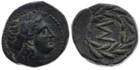 Sikyonien 
Sikyon
AE 19.0
um 345-325 v.Chr.

Vs: Kopf des Apollo n. r.
Rs: "Σ" in Olivenkranz

Material: Kupfer 

Größe: 19.0mm
Gewicht: 5....