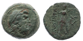 Messenien 
Thuria
AE 21.0
um 70-40 v.Chr.

(Magistrat Nikonymos)
Vs: Kopf des Zeus mit Diadem n. r.
Rs: Athena mit Speer und Schild n. l. stehe...