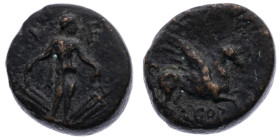 Korinthia 
Unter römischer Herrschaft
Tiberius, 14-37
AE 15.5
32-33
Korinth

(unter Magistraten L. Arrius Peregrinus und L. Furius Labeo)
Vs: ...