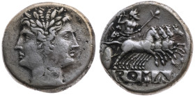 Republik 
Anonym
Didrachme
um 225-214 v.Chr.
Rom

Vs: Kopf des Ianus
Rs: Iupiter in Quadriga n.r. mit Zepter und Blitz, daneben Victoria

Mat...