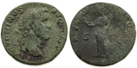 Römer 
Kaiserreich
Antoninus Pius, 138-161
Sesterz
139

Vs: Kopf mit Lorbeerkranz n. r., Umschrift ANTONINVS AVG PIVS P P
Rs: Felicitas mit Cad...