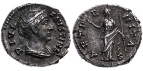 Römer 
Kaiserreich
Faustina Mater (Gemahlin des Antoninus Pius), gest. 140
Denar
nach 140
Rom

(posthume Prägung)
Vs: Drapiertes Brustbild mit...