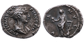 Römer 
Kaiserreich
Faustina Filia (Gemahlin des Marcus Aurelius), gest. 176
Denar

Rom

Vs: Drapiertes Brustbild mit Perlenband im Haar n. r., ...