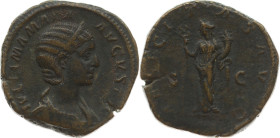 Römer 
Kaiserreich
Iulia Mamaea (Mutter des Severus Alexander), gest. 235
Sesterz

Rom

Vs: Drap. Brb. mit Diadem n.r
Rs: Felicitas stehend n....