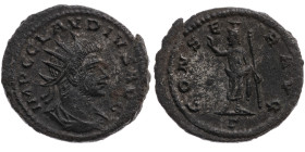Römer 
Kaiserreich
Claudius II. Gothicus, 268-270
Antoninian

Antiochia Off. Γ

Vs: Drapiertes Brustbild mit Strahlenkrone n. r., Umschrift IMP...