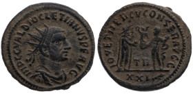 Römer 
Kaiserreich
Diocletianus, 284-305
Antoninian
285
Tripolis

Vs: Drapiertes Brustbild mit Panzer und Strahlenkrone n. r., Umschrift IMP C ...